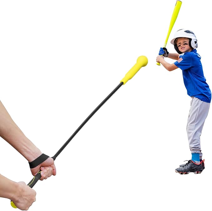 Baseball Hitting Stick,Batting Practice Equipment for Baseball and Softball,Extended Handlebar with Grip Strap,Ideal One-on-One Baseball Training Equipment