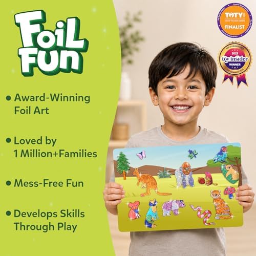 Skillmatics Foil Fun Animals Mega Pack, Foil Art Kit, Gift for Boys & Girls