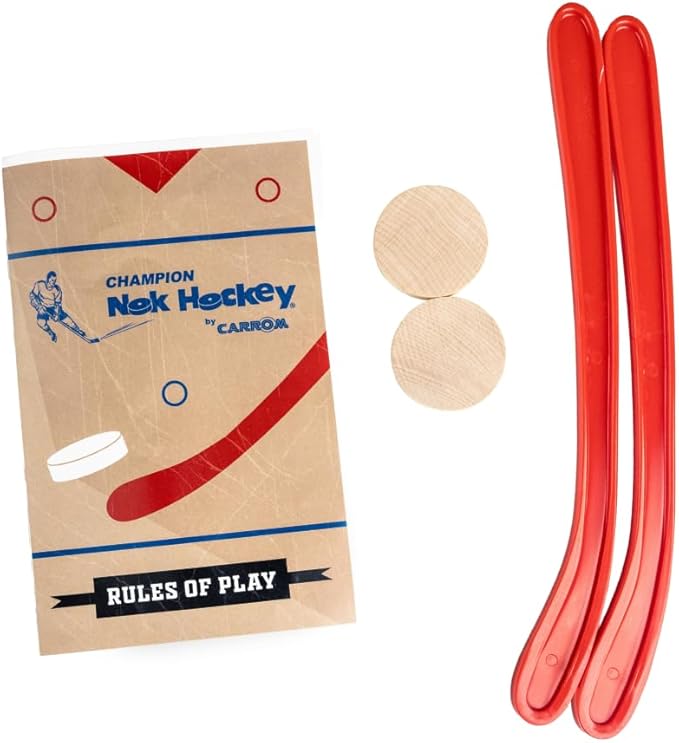 Carrom Champion Nok Hockey Game Equipment Set — Includes 2 Sticks and 2 Wood by Carrom