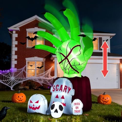 Garma 8.6 FT Halloween Inflatables Outdoor Animated Zombie Hand Yard Decor