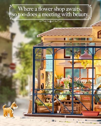 Rolife Flower Shop Miniature House Kit with LED Lights