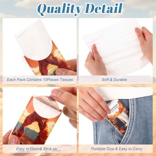 Outus 50 Pack National Park Travel Size Pocket Tissues, Camping Gifts