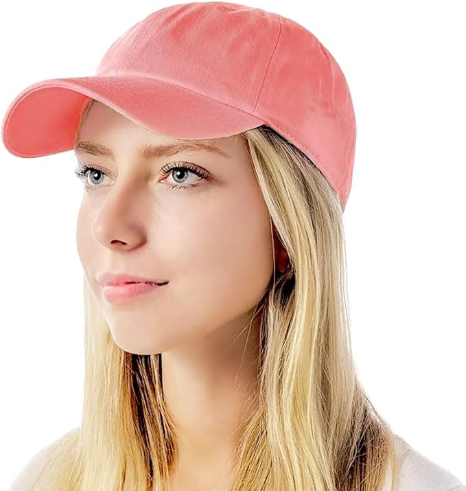 Cotton Baseball Cap Dad Hat – Washed Low Profile Adjustable Hat for Men Women Casual Outdoor Running Golf