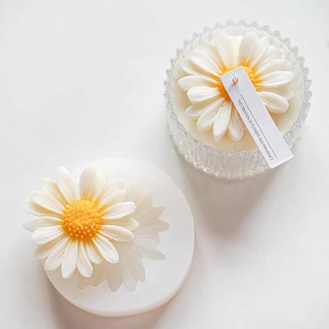 Daisy Candle Mold 2pack, Daisy Silicone molds by Catii