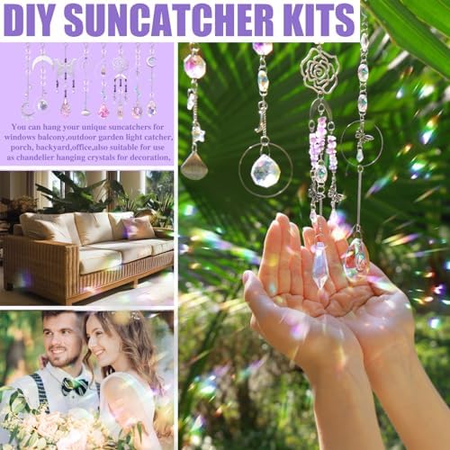 WASTROYAL 400pcs Sun Catcher Kits for Adults DIY Suncatcher Making Supplies