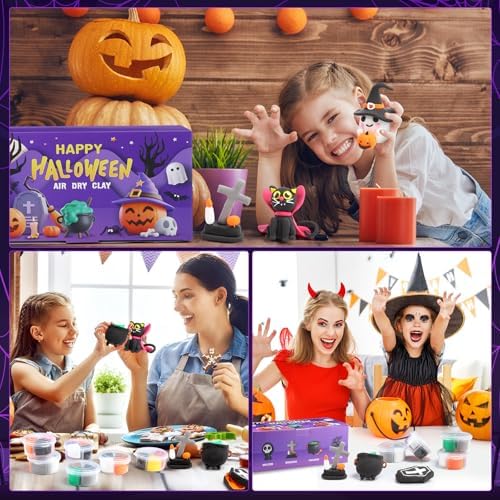 Capoda 24 Boxes Halloween Air Dry Clay Kits Modeling Clay for Kids Gifts