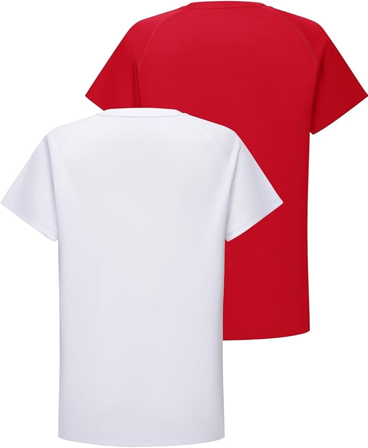 DEVOROPA Youth Boys Compression Shirt Long/Short Sleeve Football Baseball Undershirt Quick Dry Kids Sports Baselayer Crewneck