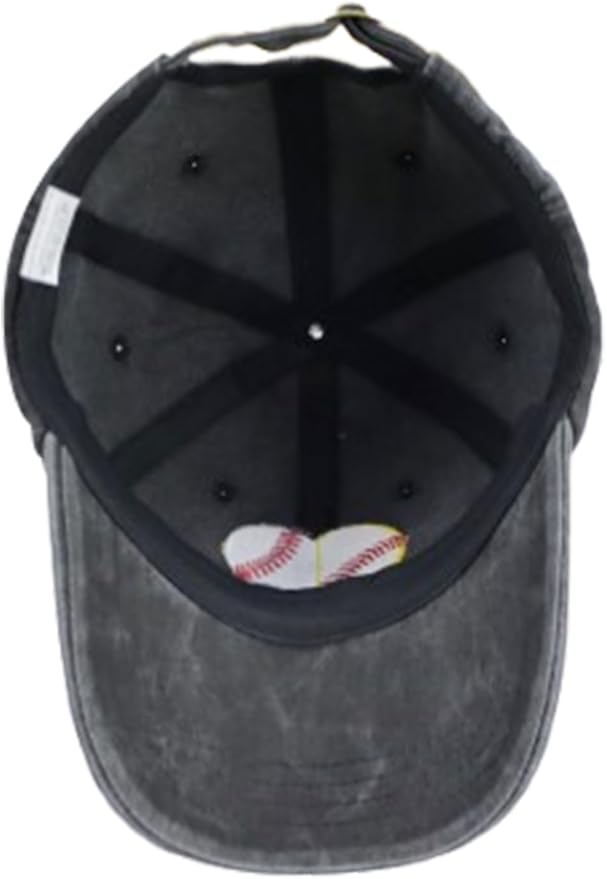 Baseball Softball Hat for Women, Funny Adjustable Cotton Sport Heart Baseball Cap