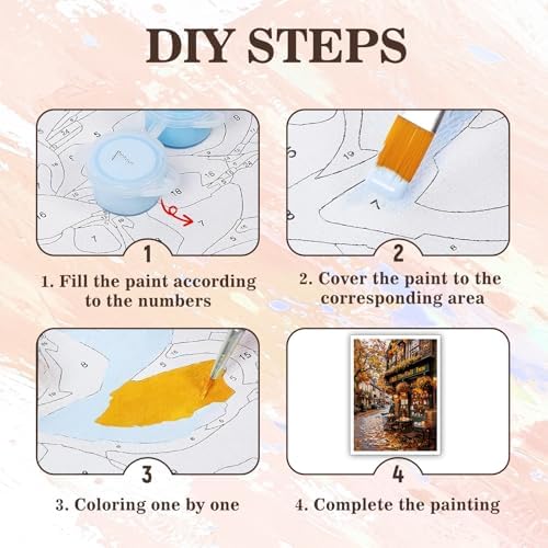 Autumn Paint by Numbers kit for Adults, Fall DIY Painting Kits 16x20inch