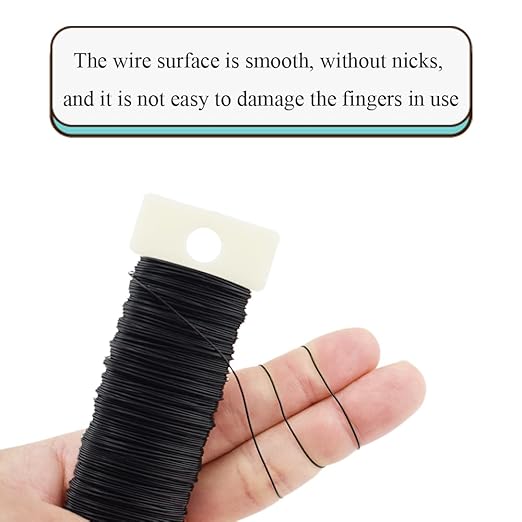 HAHIYO 26Gauge Black Metal Floral Wire - Image 4
