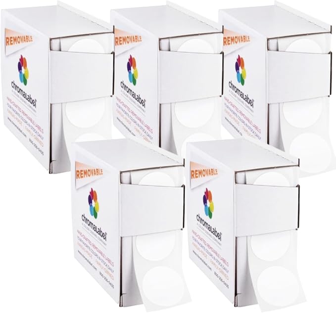 ChromaLabel 1 Inch Circle Sticker Labels, Removable Sticky Dots by ChromaLabel
