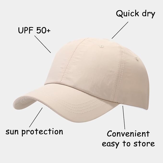 Waterproof Baseball Cap Breathable UPF50+ Caps for Men Women Outdoor Sport Adjustable Rain Quick Dry Hat