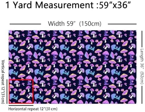 jejeloiu Mushroom Fabric by The Yard Soft 1 Yards