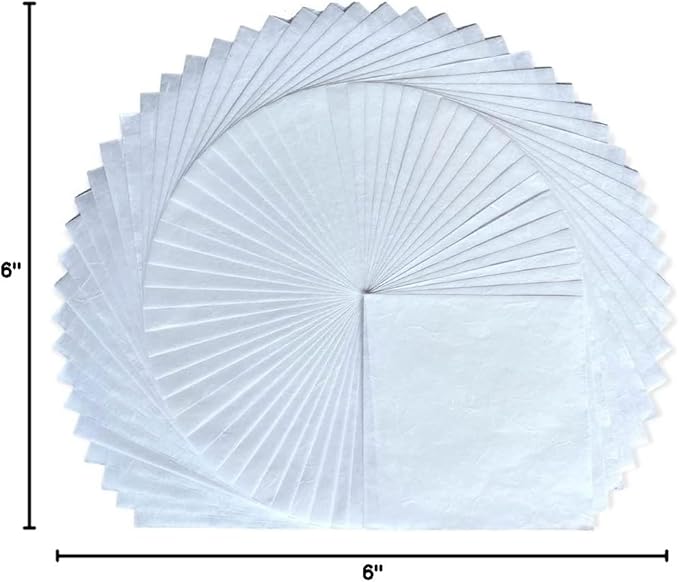 50 Sheets 6 x 6 Inches Natural Fiber Mulberry paper Sheets Square Origami Paper - Image 7