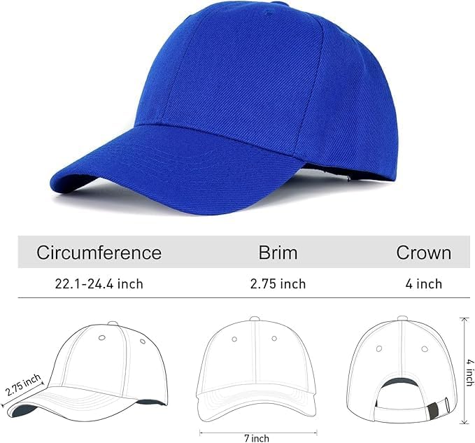 Edoneery Men Women Baseball Cap-Low Profile Adjustable Washed Cotton Golf Dad Hat