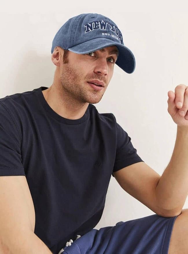 Baseball Hat New-York Distressed-Adjustable-Strapback - Washed Twill Dad Hat Unisex