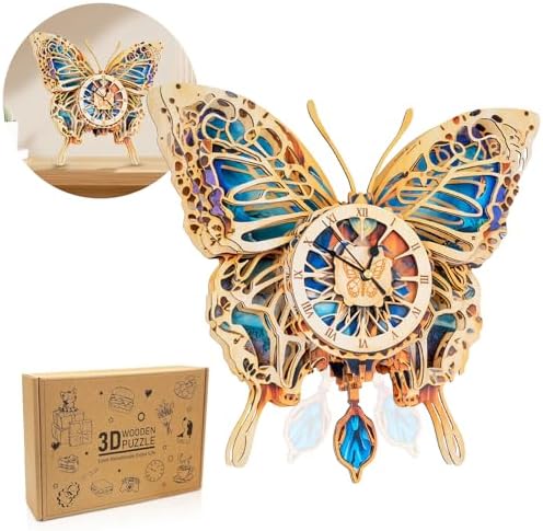 3D Puzzles for Adults Butterfly Puzzle Clock Adult Crafts