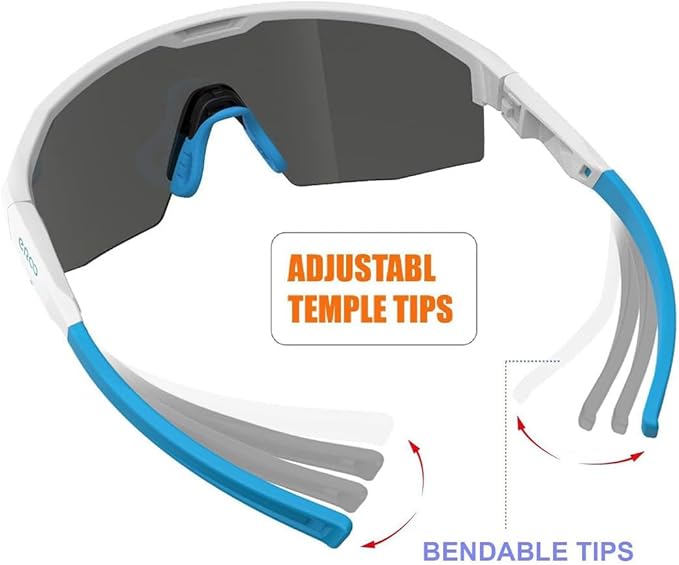 Eazyrun Kids Polarized Sports Sunglasses for Age 8-12 Youth Baseball Softball Cycling Glasses UV Protection for Boy Girl