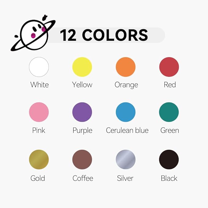 TRANSON 12 Colors Bold and Brush Dual-tip Acrylic Paint Marker Pen Set - Image 5