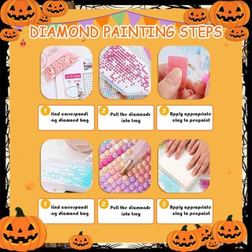 6 Pack Halloween Diamond Painting Kits for Adults, Diamond Art Kits Ghost