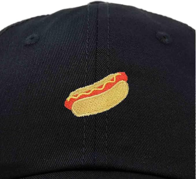 DALIX Hot Dog Hat Embroidered Mens Womens Baseball Cap