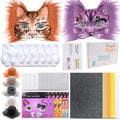 J6&H6 36 Pcs DIY Therian Mask Kit with Exclusive Animal Stickers, Mask,Felt Fabric Sheet, Faux Fur and Eye Mesh Suitable for Use in Animal Role-Playing Parties and Carnival Costume Parties