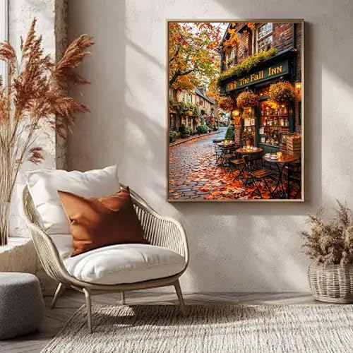 Autumn Paint by Numbers kit for Adults, Fall DIY Painting Kits 16x20inch