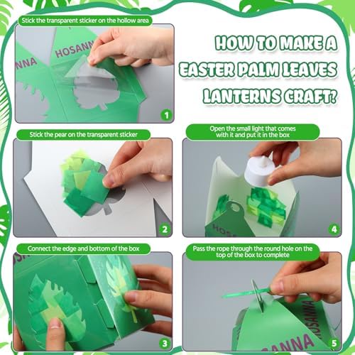 Simgoing 12 Sets Palm Sunday Craft Easter Tissue Paper Lantern Craft