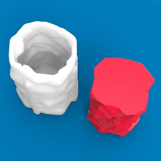 3D Cylindrical Candle Silicone Mold Stone Stacking Layered Candle Soap Mould - Image 5