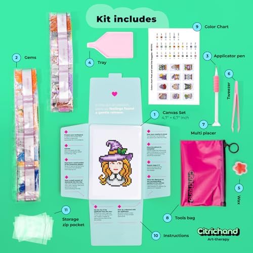 Citrichand Small Diamond Art Kits, Mystic Collection 12 Pack for Adults