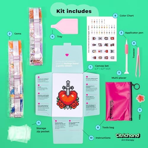 Citrichand Small Diamond Art Kits, Halloween Collection 16 Pack for Adults
