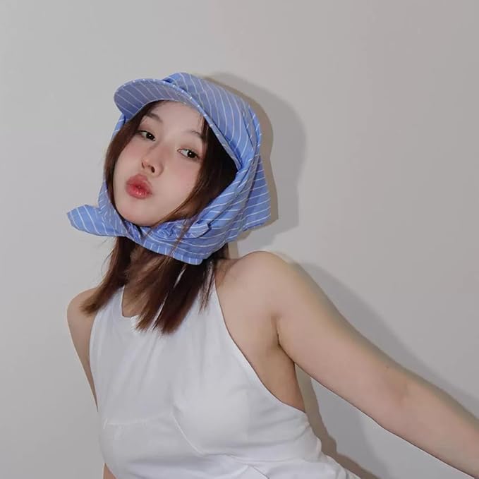 Women’s Plaid Bandana Baseball Cap – Y2K Adjustable Checkered Hat, Casual Streetwear Summer Fashion Visor Scarves