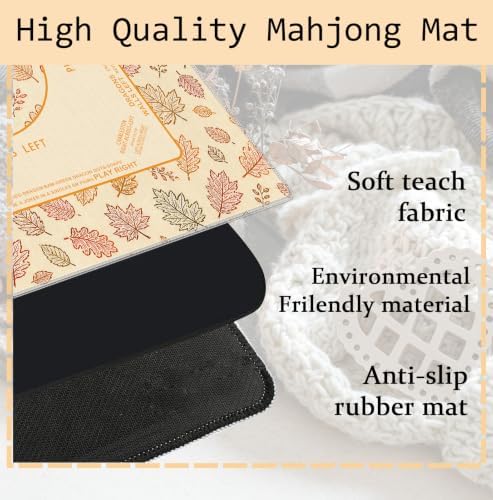 Boho Maple Leaf Fall Mahjong Mat 31.5x31.5Inch