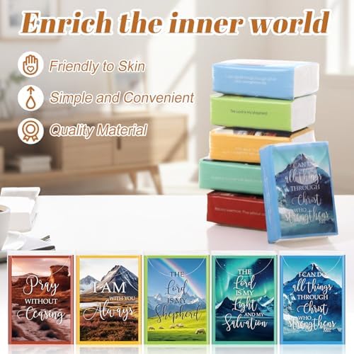 Outus 50 Pack Christian Travel Size Pocket Tissues, Bible Verse Gifts