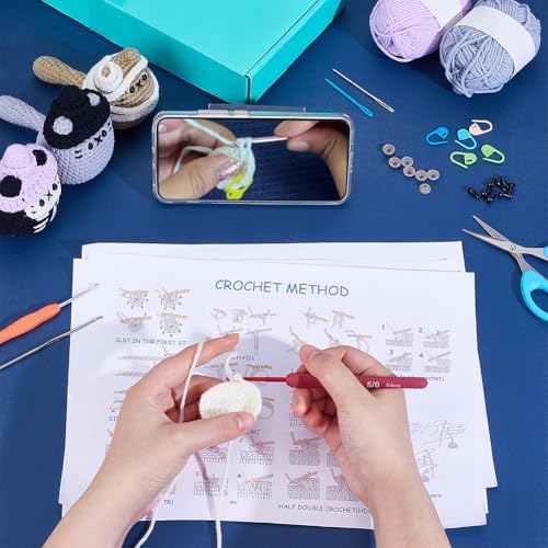 ORIGACH 3 Set Halloween Mummy & Cat Crochet Kit for Beginners, DIY Halloween Amigurumi Set with Video Tutorial, Yarn, Tools, Complete Crochet Starter Pack, DIY Spooky Gift
