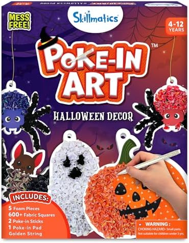Skillmatics Poke-in Art – Halloween Decor, DIY Wood Craft Kit for Kids
