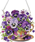 AIBOERL Diamond Art Kits for Adults, Pansy Acrylic Hanging Suncatcher