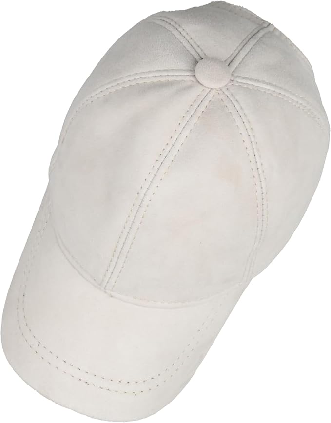 Suede Leather Baseball Cap – Unstructured 6 Panel Adjustable Strapback Hat for Men & Women