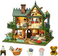 Dollhouse Kit, DIY Miniature House Kit w/LED for Adults