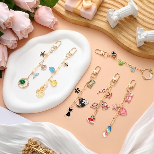 Tondiamo 286 Pcs Gold Keychain Charm Making Kit DIY Bag Charm