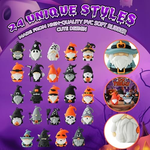 Mini Gnome Figures 36 Pcs - Halloween Party Favors, 1.6" Gnome Mini Figurines in Bulk for Dollhouse Decor, Keychains, Trick or Treat Gift for Kids, Girls, Boys, Adults
