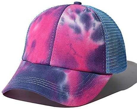 Criss Cross Hat Washed Distressed Baseball Cap Ponytail Hat High Messy Bun Ponycap for Women