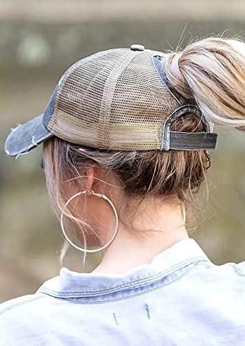 High Ponytail Baseball Hat - Women Messy Bun Hat, Sun Protection Ponycaps Retro Cap