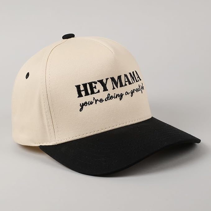 MIRMARU Two-Tone Vintage Canvas Trucker Hats for Men & Women, Adjustable Size Baseball Caps with Trendy Embroidered Design