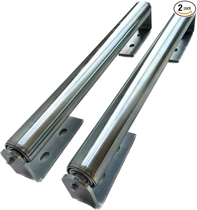 Long Roller with Bracket Set | 16" Length, 1.5" Diameter | Galvanized Steel | by Gascem