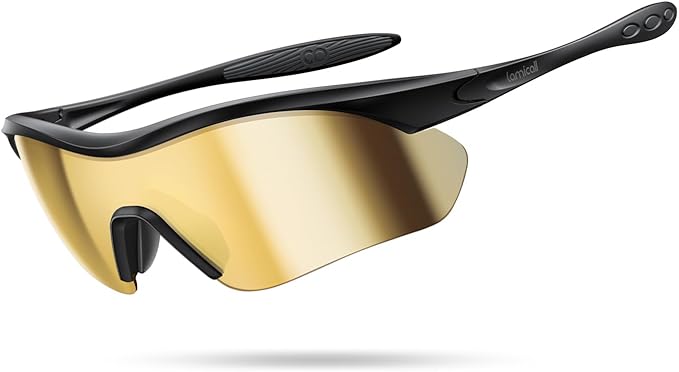 Lamicall 22g Polarized Sports Sunglasses - UV400 Protection Men Women Sun Glasses for Running Cycling Fishing Golf Driving