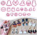 KEOKER Halloween Polymer Clay Cutters, Clay cutters for Halloween Earrings Making, 20 Shapes Halloween Clay Earrings Cutters, Pumpkin Clay Cutters For Polymer Clay Jewelry (ALL 1)