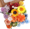 Floweroyal Artificial Flowers Fake Rose Flowers Dahlia with Stems for DIY Wedding Bridal Bouquets, Baby Shower, Floral Arrangement, Table Centerpieces, Home Decorations