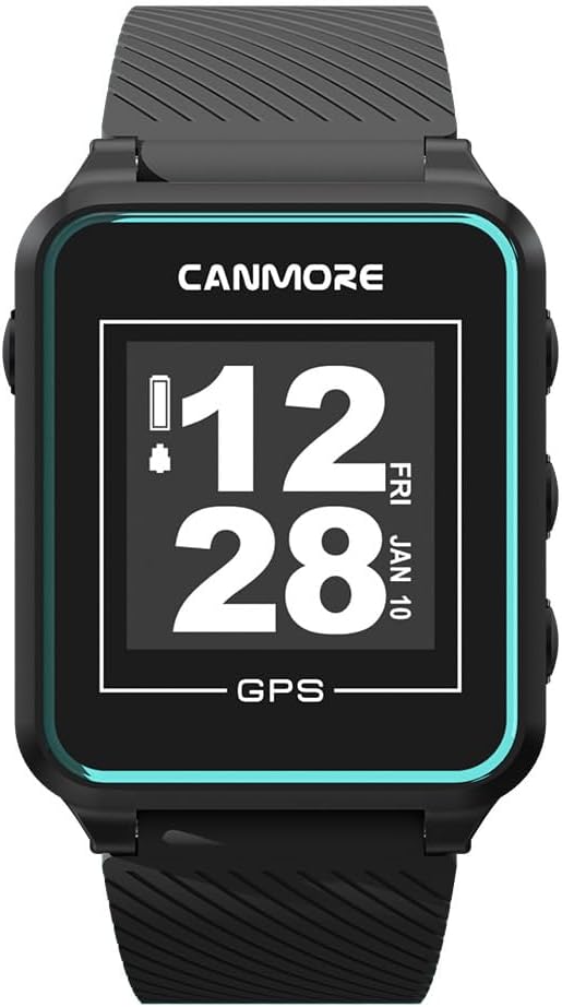 CANMORE TW353 Golf GPS Watch for Men and Women, High Contrast LCD Display, Free Update Over 41,000 Preloaded Courses Worldwide, Lightweight Essential Golf Accessory for Golfers, Turquoise/Black