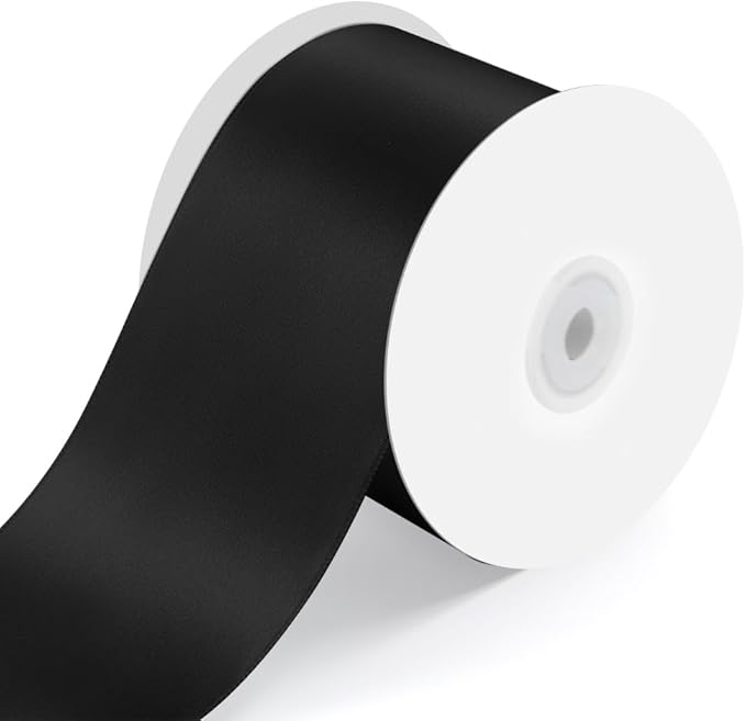 3" Wide x 25 Yards Single Face Polyester Satin Ribbon, Satin Ribbon by KMERLIFE